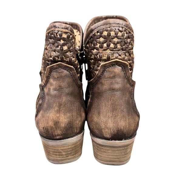 Circle G Corral Women’s Brown Distressed Western Ankle Boot Size US 8.5 - Picture 8 of 11